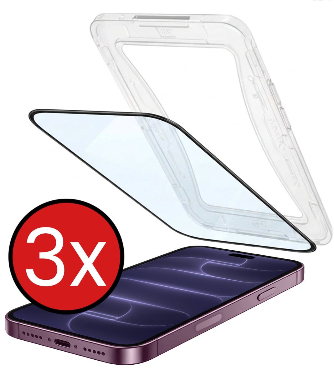 Screenprotector - 3 Stuks - Geschikt voor Apple iPhone 18 Pro Max - Met Installatie Kit - Beschermglas - Gehard Glas - Tempered Glass - Screen Protector