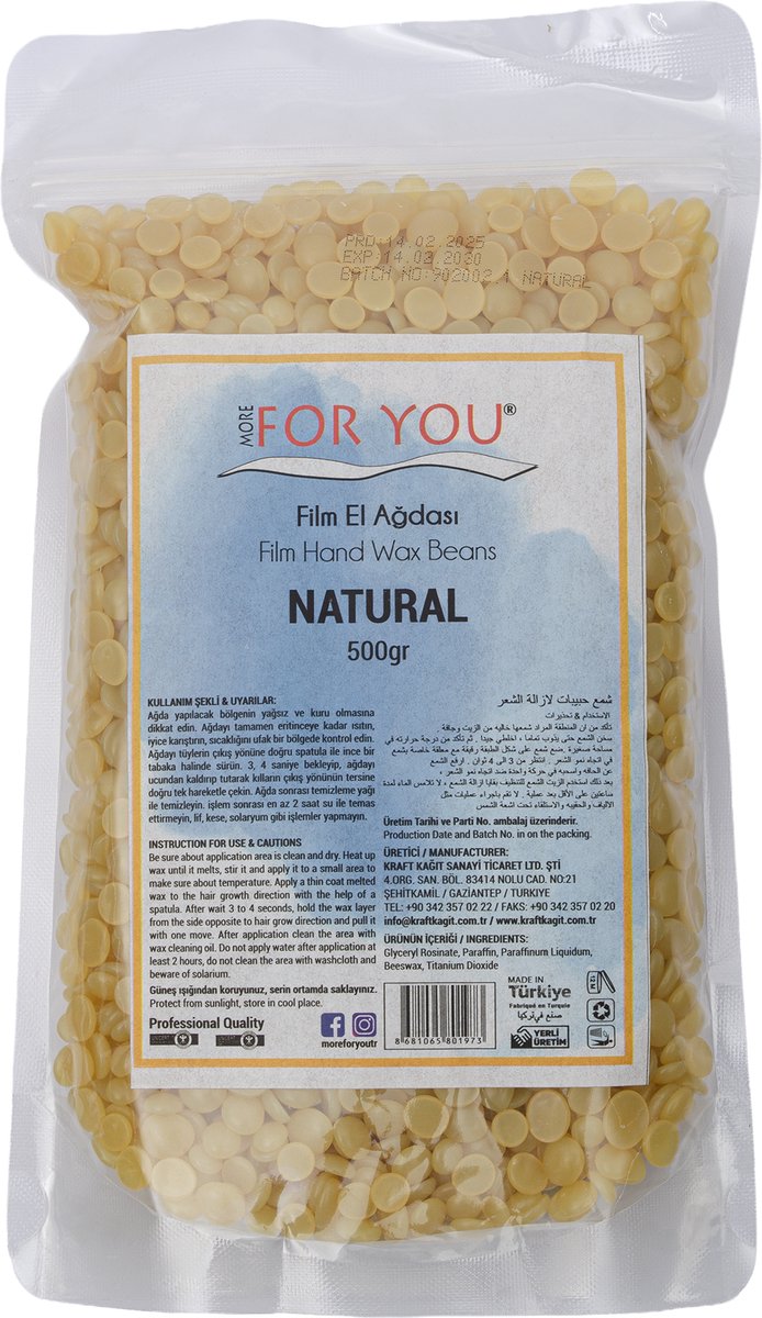 More For You Waxkorrels Naturel - Ontharen Zonder Strips - 500 ml