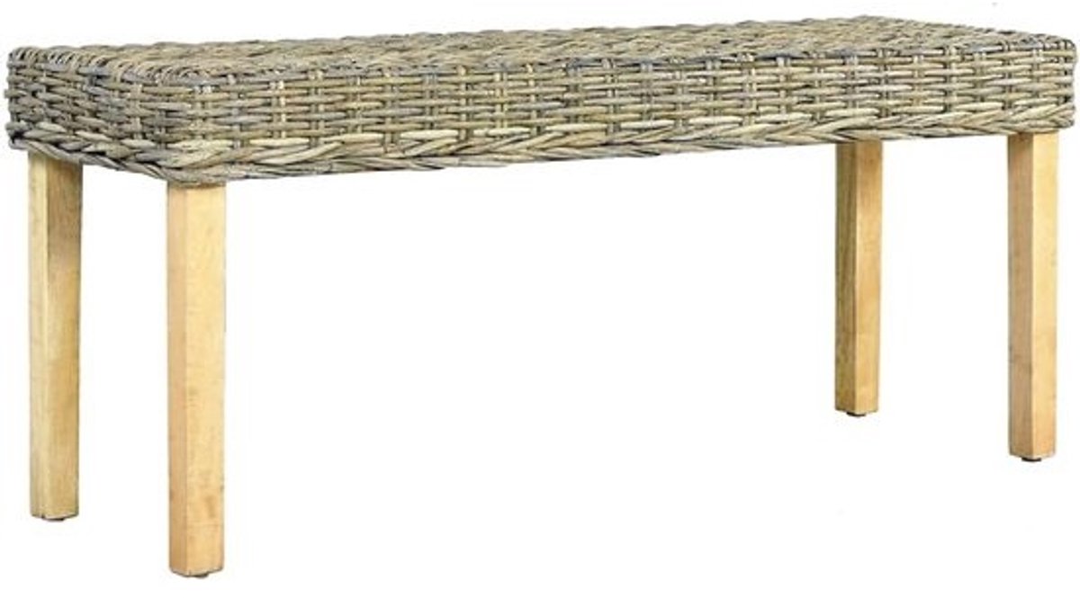 Rotan Zitbank - Halbank Keukenbank - Zitcomfort Creëren - Natuurlijke Charme - 110 x 35 x 45 cm - Natuurlijk
