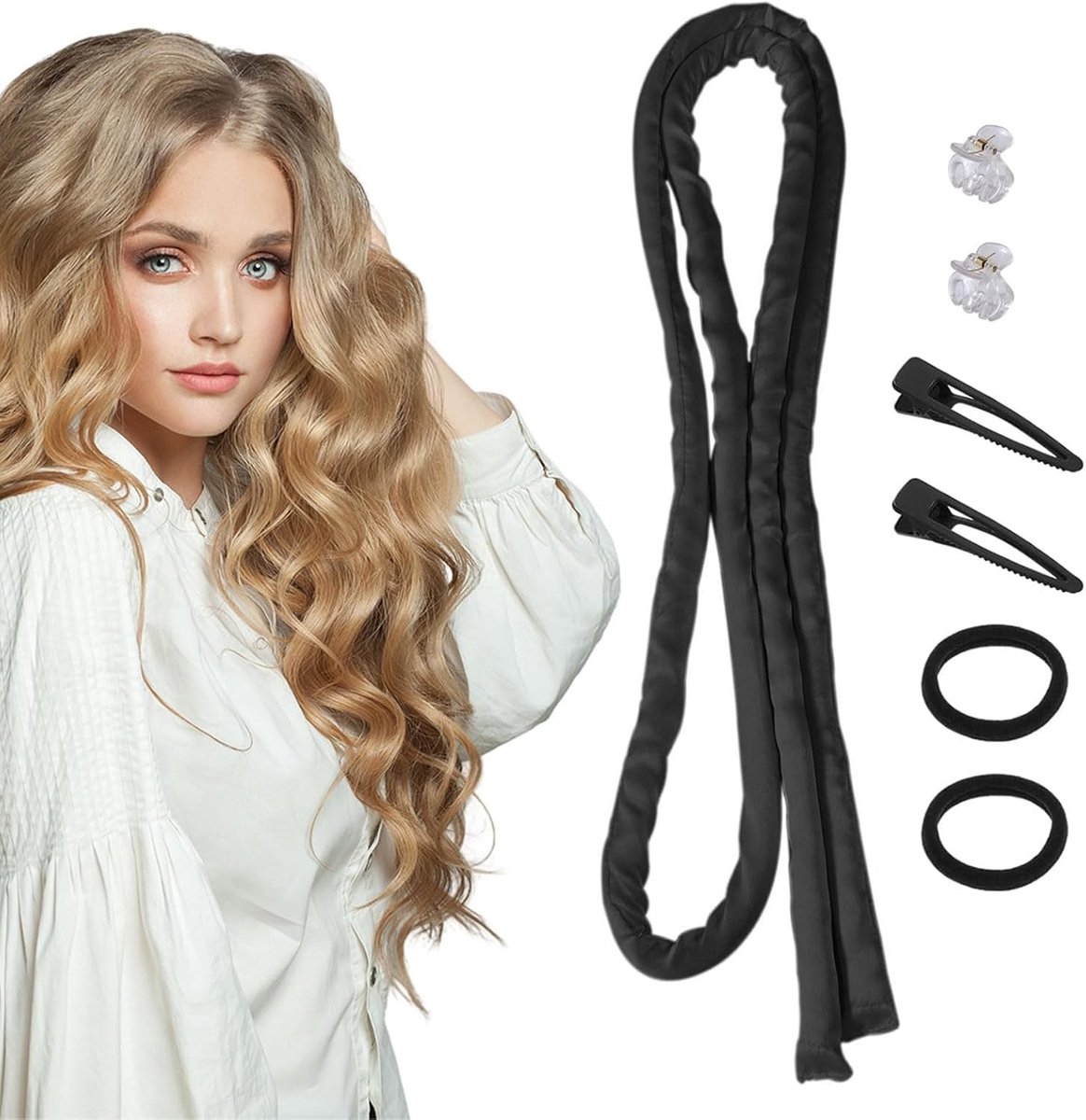 Lockenstab Hoofdband Zonder Hitte - Krullen Zonder Hitte 's Nachts met Dunne Krulspelden en Haarclip voor Makkelijk Gebruik