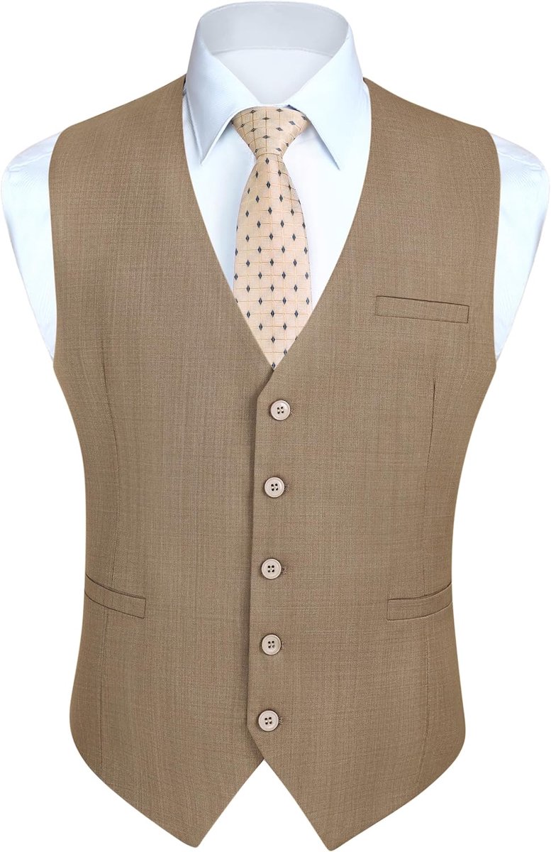 Gilets voor bruiloften, voor smoking, zakelijk pak, vest met zakken, effen kleur, maat XS-4XL