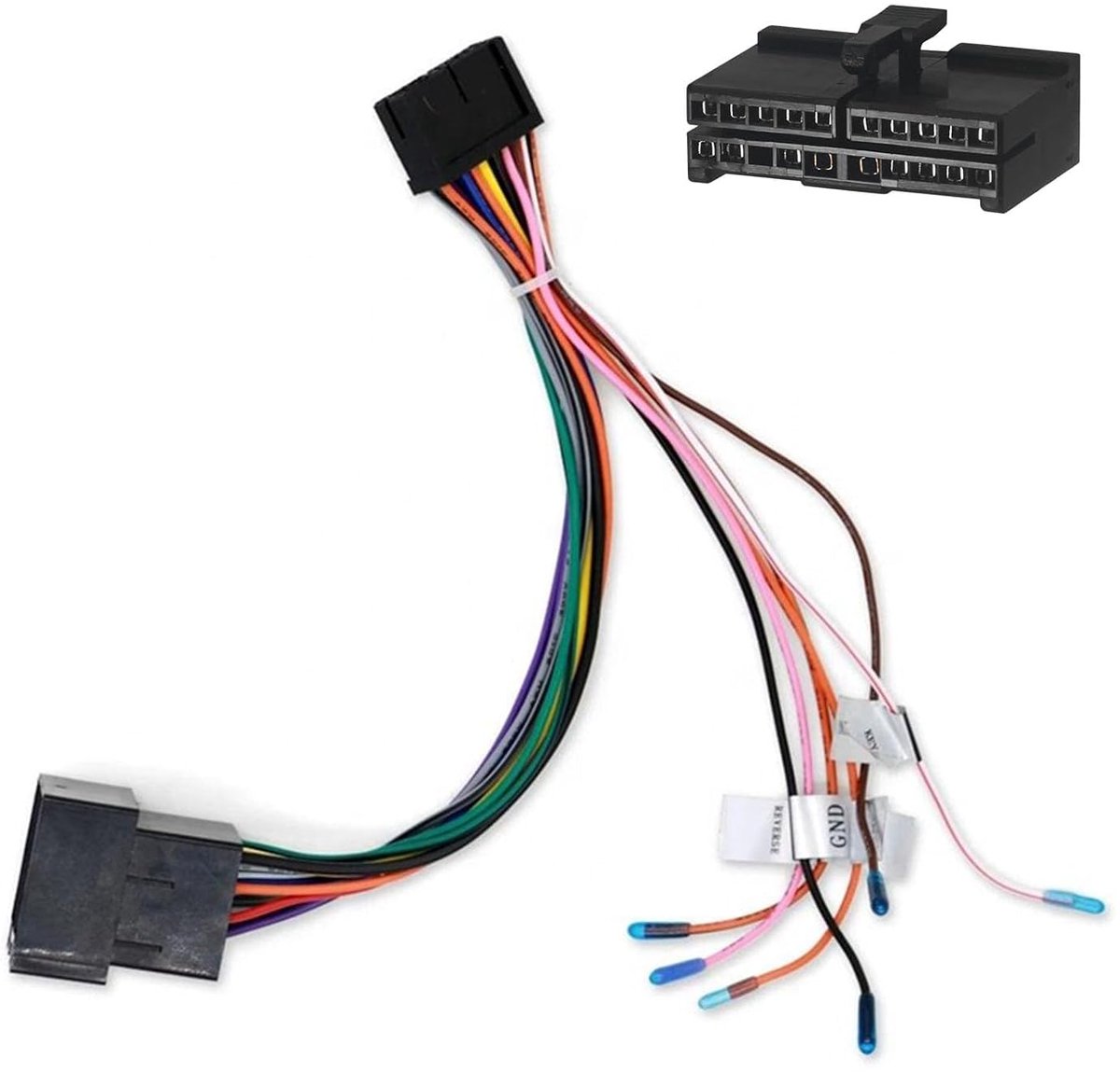 20-polig naar ISO standaard autoradiokabelboom adapter kabelboom adapter autoradio ISO 20-polig met stuurleiding en stuurkabel