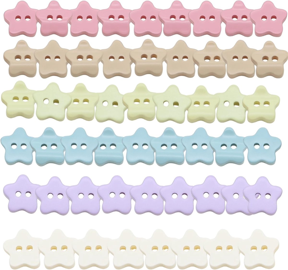 60 stuks 11-17 mm hars sterknoppen 2 gaten platte rug button voor doe-het-zelf knutselen kleding naaien mantel overhemden verzamelalbum kaarten maken naaien, ronde knop (6 kleuren, 11 mm)