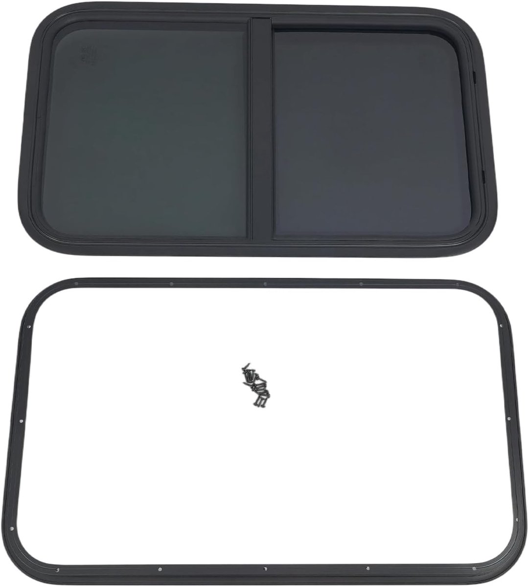 Schuifraam voor camper, waterdicht schuifraam met insectennet, zijraam, vervangend raam voor caravans, bestelwagen, camper (450 x 750 mm)