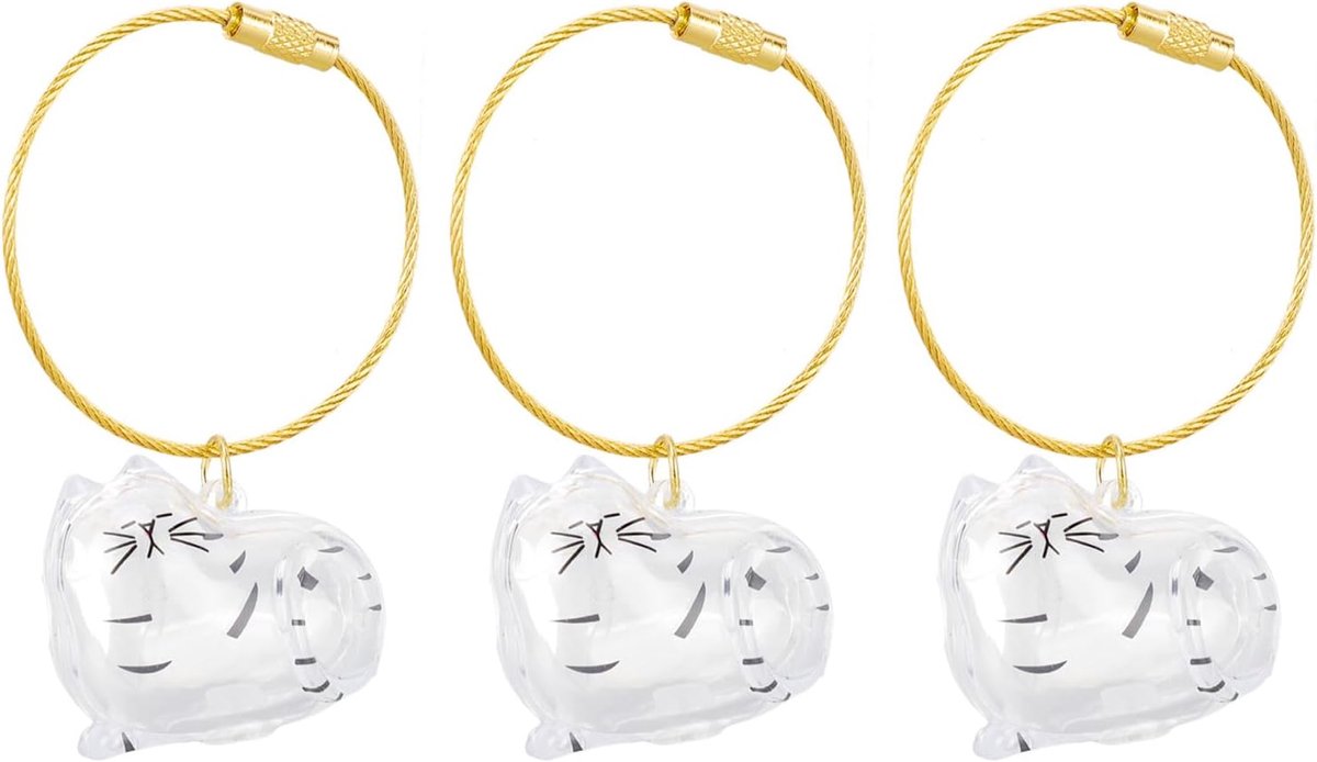 Kattenhaar Aandenken 3 Stuks Kattenhaar Verzamelsleutelhanger - Schattige Huisdierhaar Herdenkingscapsule voor katten- en Hondenliefhebbers - Veilige Opslagfles Aandenken (Type 2)
