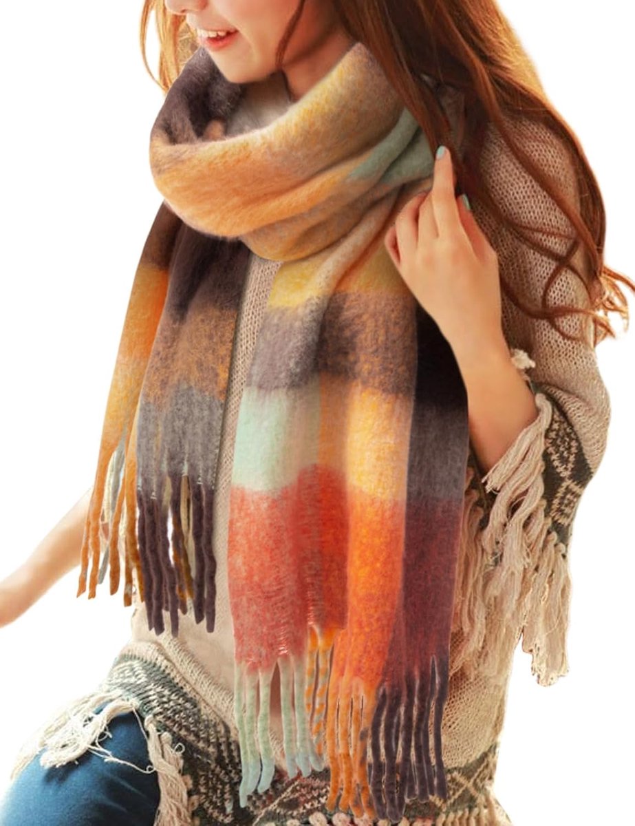 Sjaals Winter Warm Zachte Tartan Sjaals Lange Check Kwastje Sjaal En Wraps Grote Dikke Stola Deken Sjaal Geschenken voor Dames