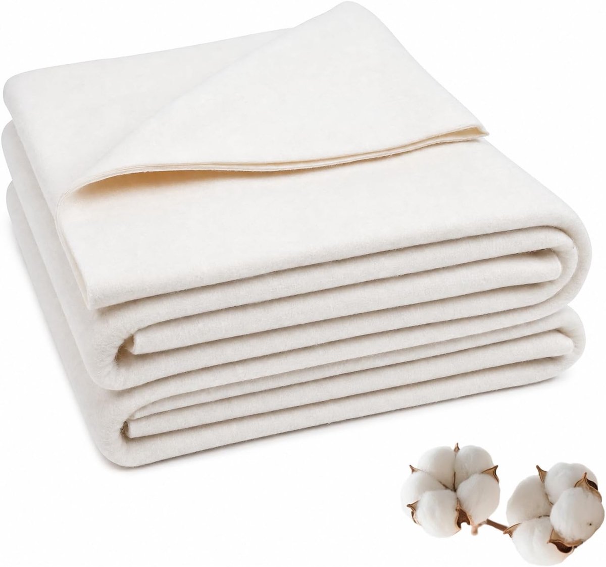 Vulling, katoenen quiltwatten, om te naaien, natuurlijk katoen, volumevlies, natuurlijke katoenen quiltvliesvulling voor deken, kleding, knutselen (2 x 2,3 m)