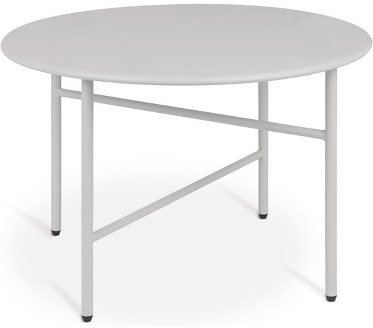 Ronde Bijzettafel Metaal Licht Grijs Ø 53 cm - Krasbestendige Salontafel voor Binnen & Buiten - Ruimtebesparend Design