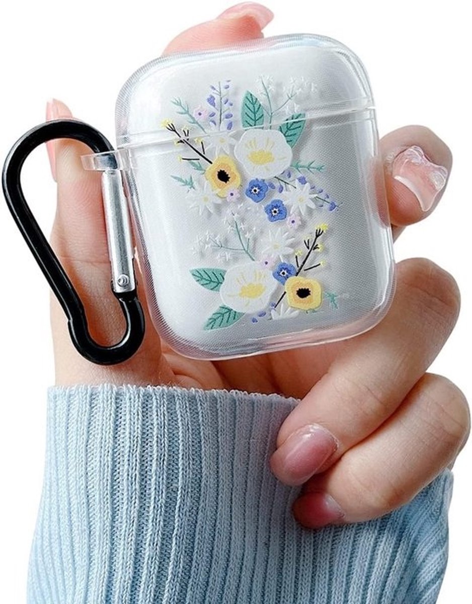 Beschermhoes met bloemmotief voor AirPods 1 & 2 draadloze oortjes