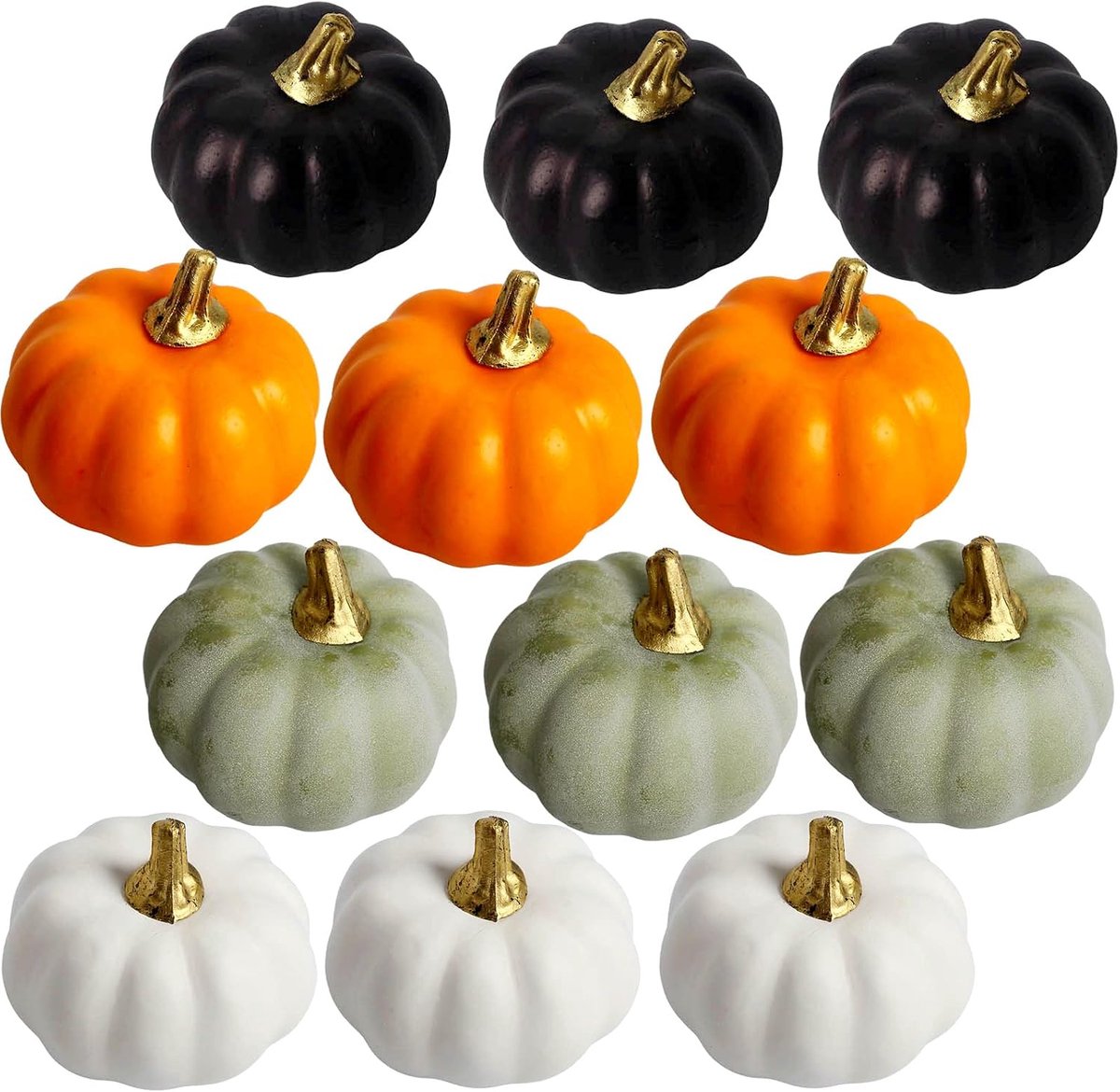 12 stuks kleur kunstmatige pompoenen bulk herfst decoratie set voor Halloween en Thanksgiving, ambachten, herfst, bruiloft en thuis party