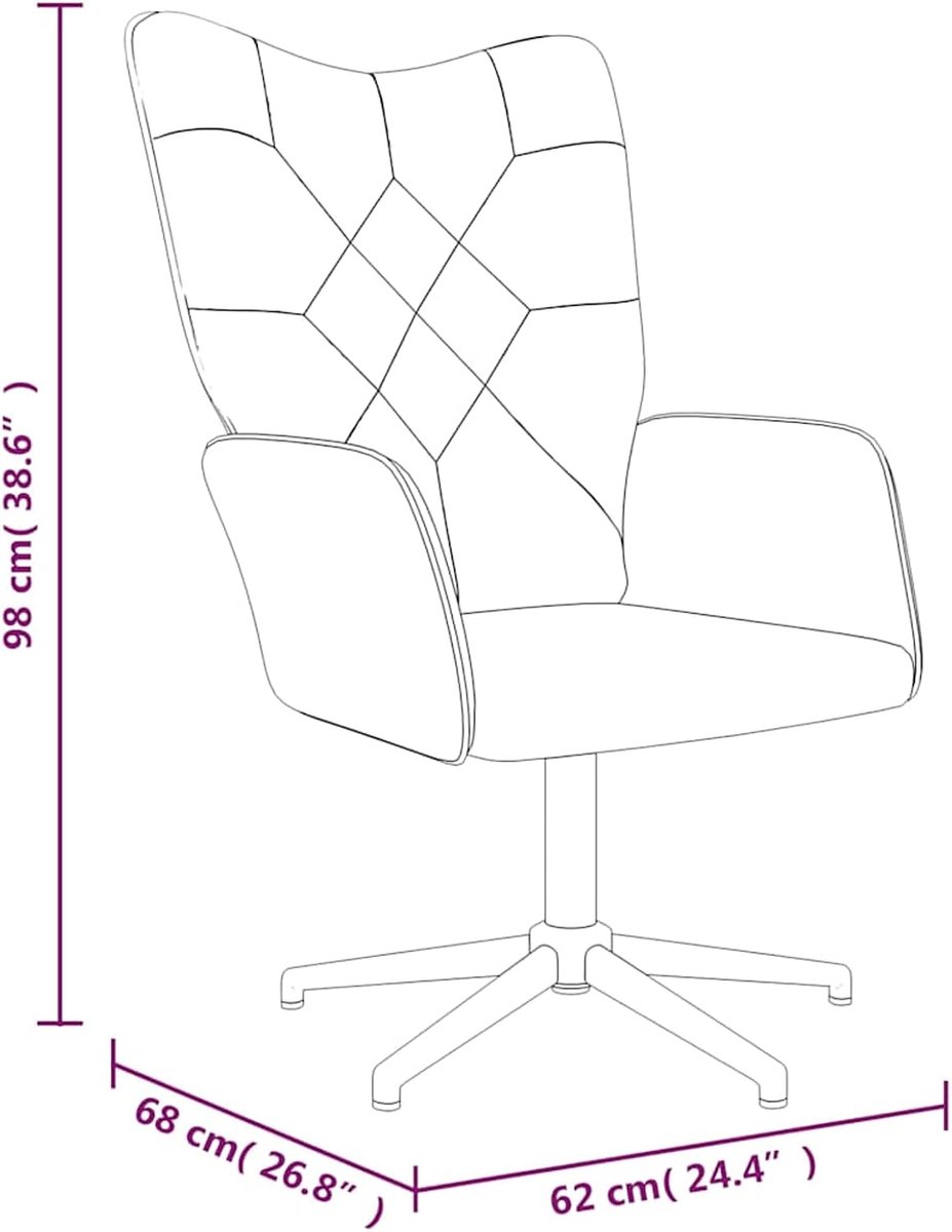 Relaxstoel met patchwork-design, draaibaar, stof (100% polyester) en stalen frame, 47 cm zitbreedte, woonkamer