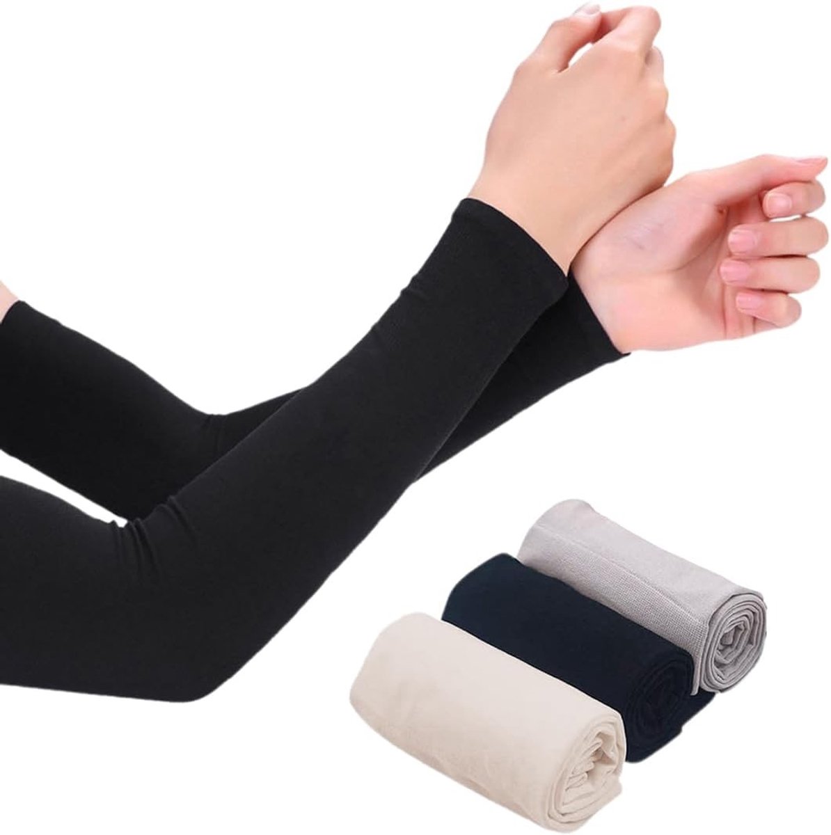 3 Paar Volleyball Arm Warmers voor Zonbescherming en UV Bescherming, Ideaal voor Sport en Training