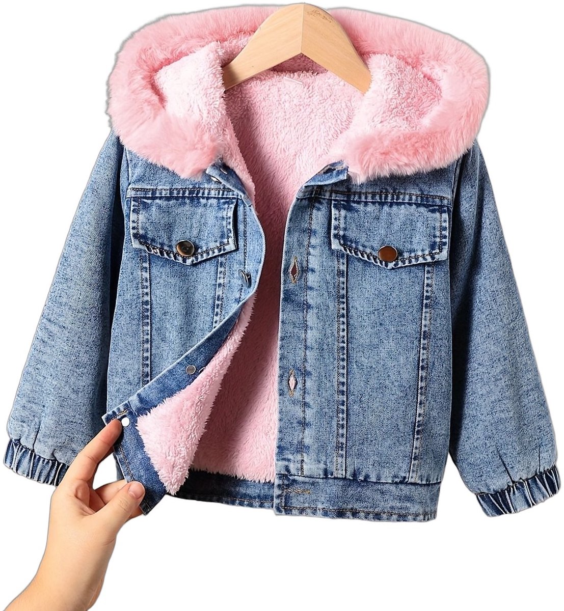 Currero Winterjas Parka Meisjes Lange Jas Meisje Wintermantel Overjas Gewatteerd Waterdicht Winter Stijlvol Mantel Kinderen Hemelsblauw 1-2 Jaar