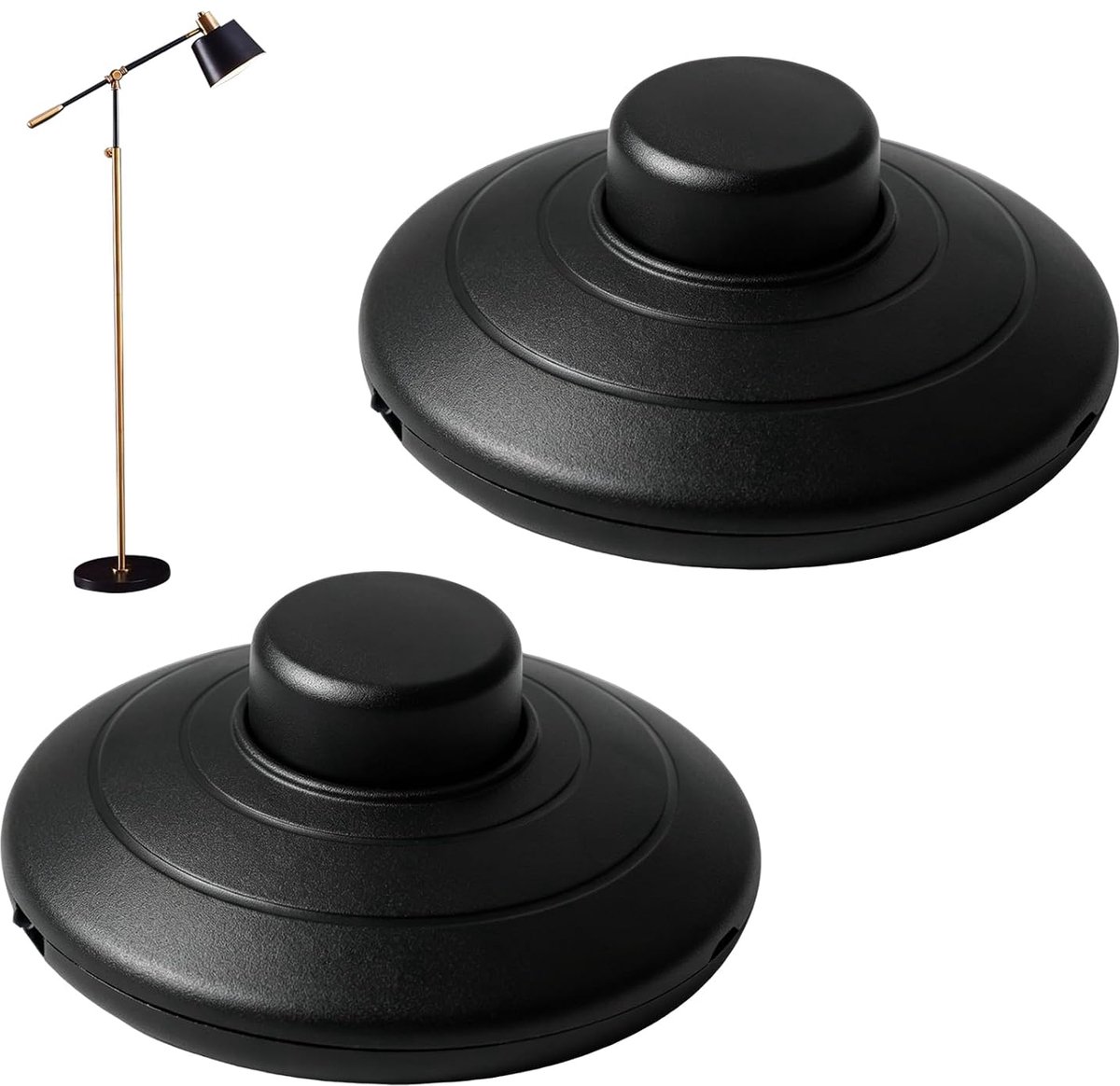 Voetschakelaarlamp 2 stuks - Ronde inline kabelschakelaar - 250 V, 5 A - Comfortabel in- en uitschakelen - ShopVlot