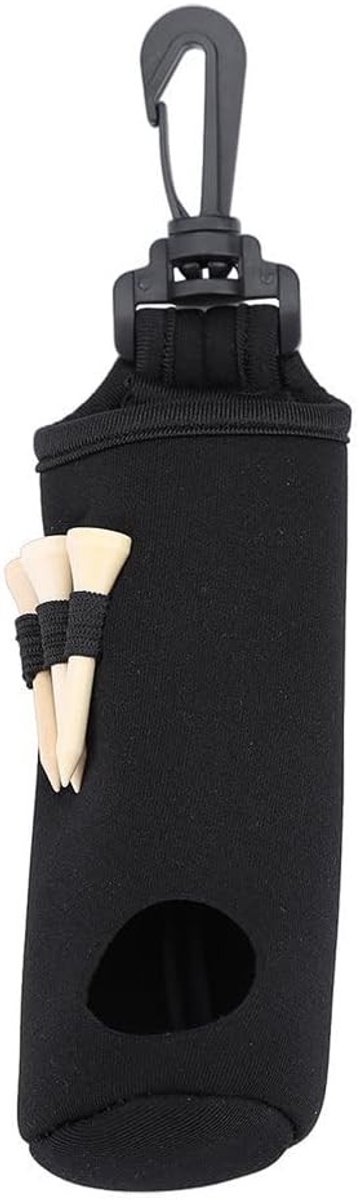 Golf Ball Bag Clip - Handige Golf Accessoires voor Ballen, Tee's en Draagtas met Riem (Zwart)