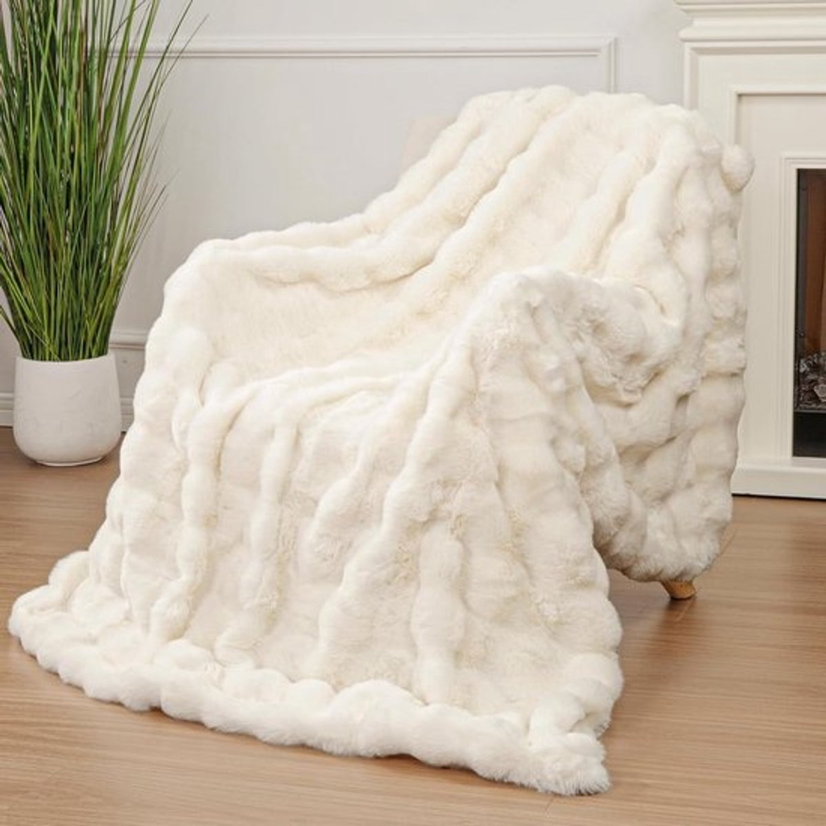 Luxe Pluche Faux Bont Plaid – Super Zacht en Warm Fleece Deken voor Bank en Slaapkamer