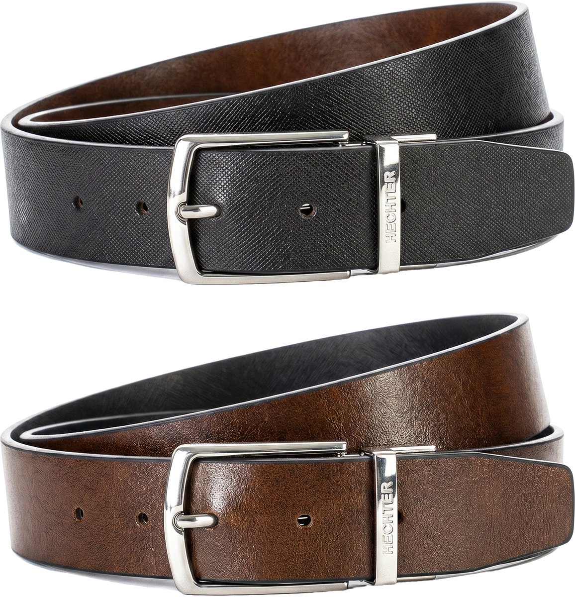HECHTER leren heren riem - zwart