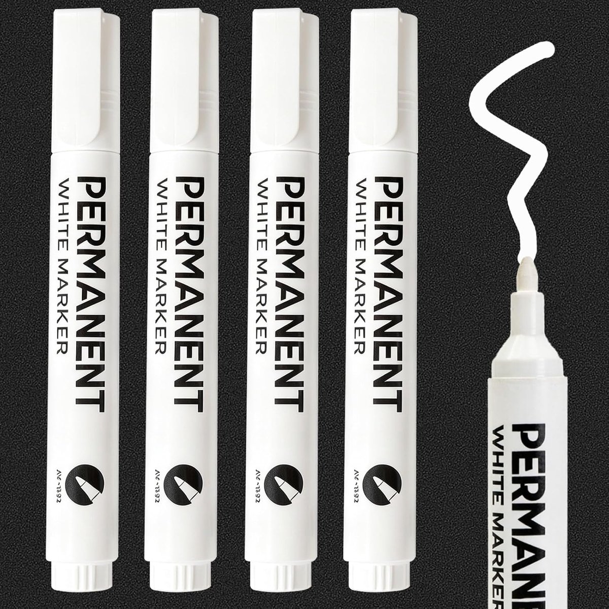4 witte watervaste stiften, 2,0 mm permanente verf markers