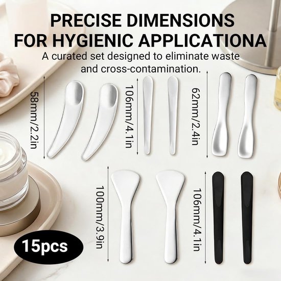Spatels, beauty tools voor crème, gezichtsmasker, cosmetische accessoires, kleine spatels voor verzorging en make-up praktisch en duurzaam — afbeelding 2