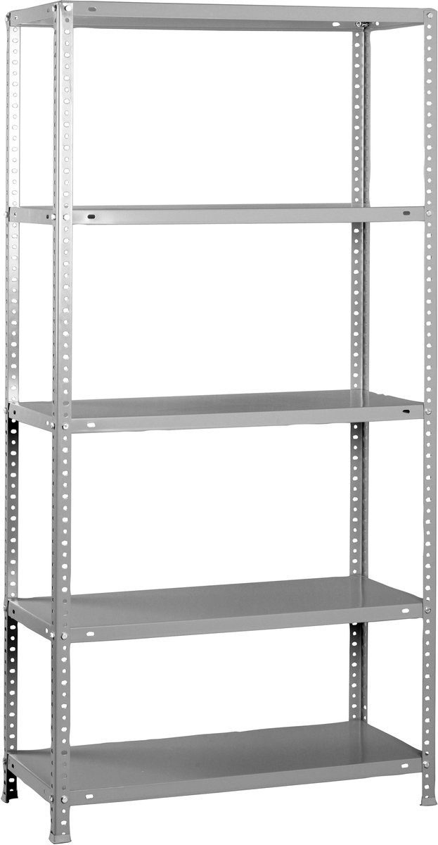 Simonrack Advantage 5/400 Grijs - Metalen stellingkast, 1800x900x400 mm, 5 niveaus, metalen legborden, draagvermogen 75 kg