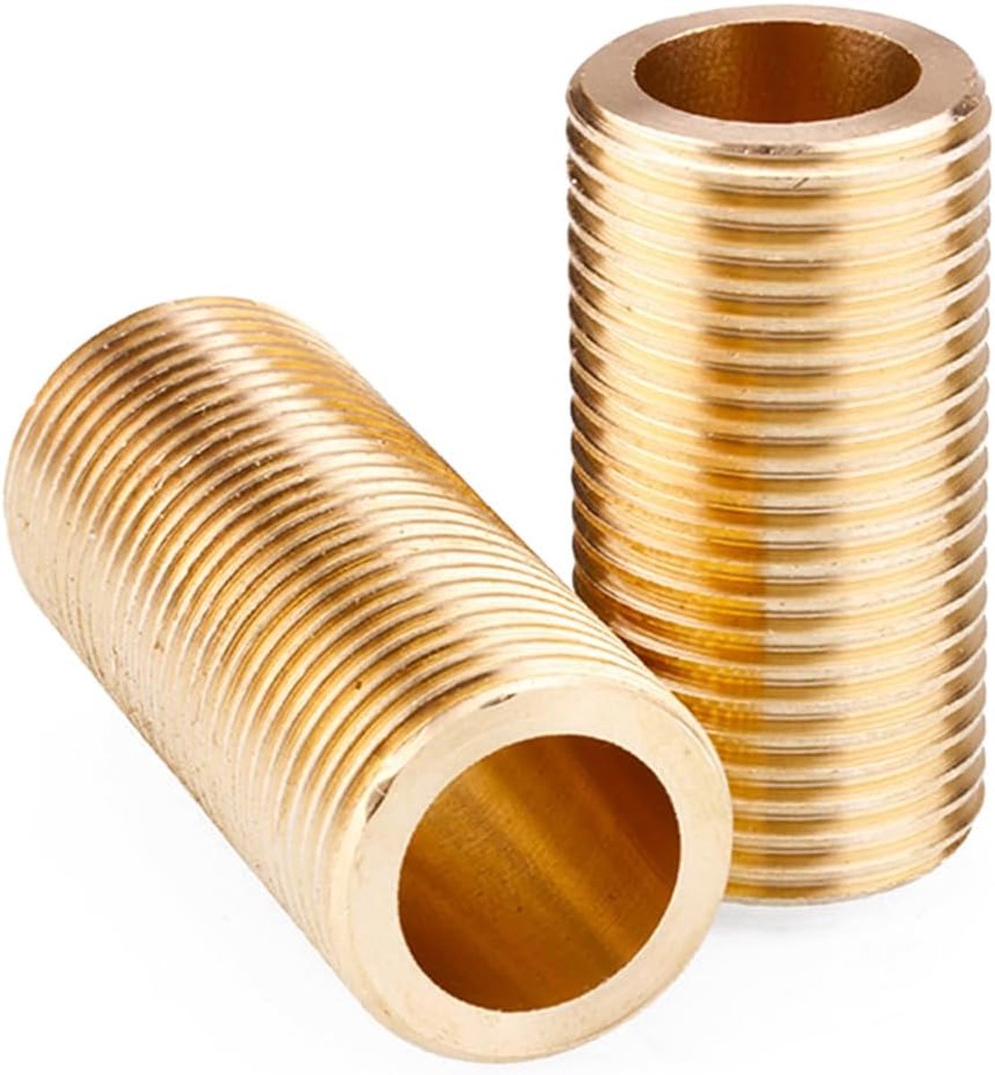 3/4 inch (25 mm) schroefdraadtepel, 2 stuks messing looptepel schroefdraad buis lange sanitaire fitting voor tankconnectoren, lengte 50 m