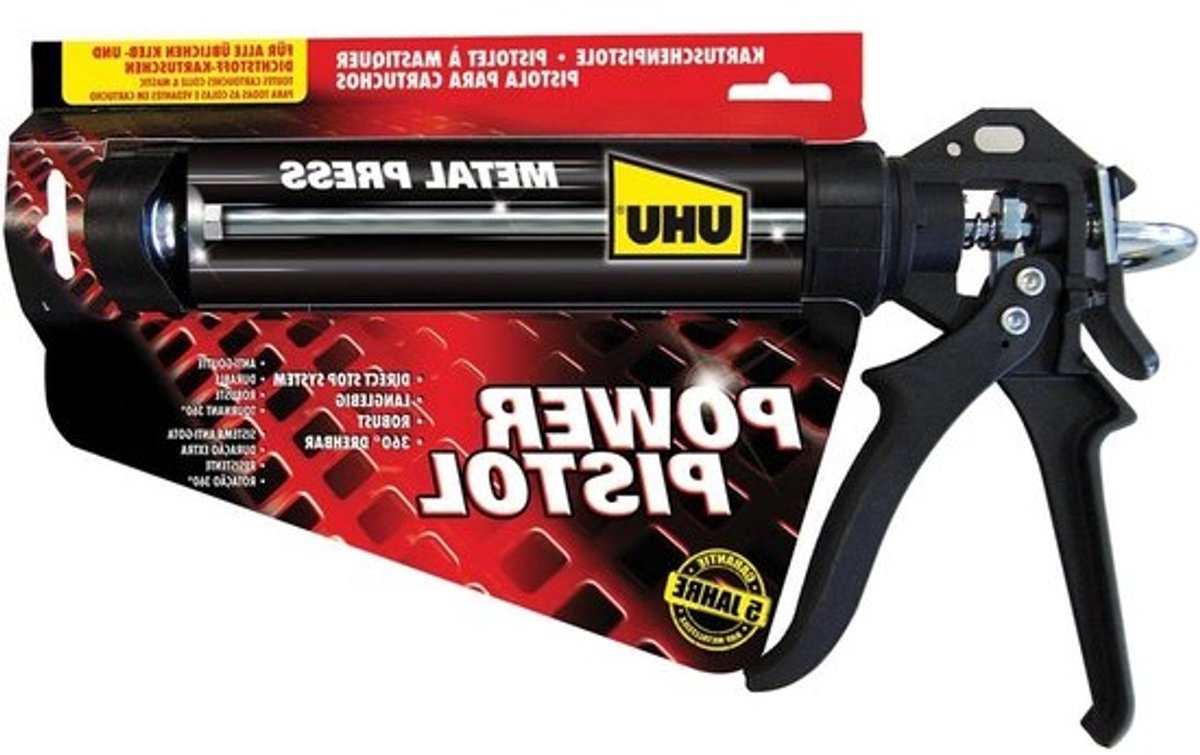 Hoogwaardig en robuust Power Pistol cartridgepistool - 360° draaibaar - nauwkeurige en schone lijmapplicatie - hoeken en kolommen