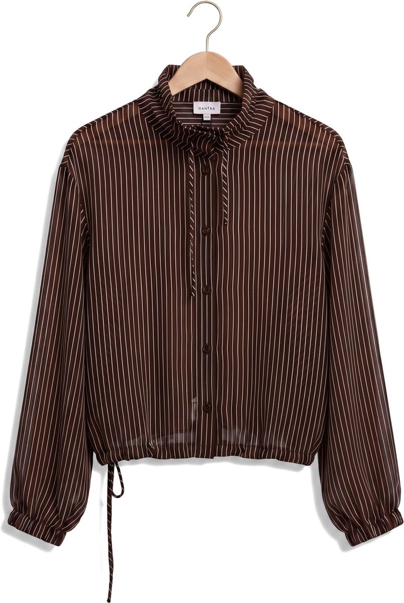 DANTE6 Shapiro Pinstripe Blouse Blouses Dames - Bruin - Maat 36