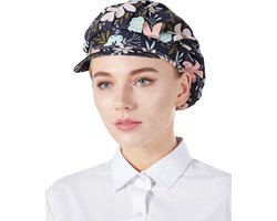 Unisex Mob Cap voor Chefs - Beschermende Werkhoed met Zichtscherm - Set van 3 in Apricot Blossom, Ideaal voor Keuken en Industrie