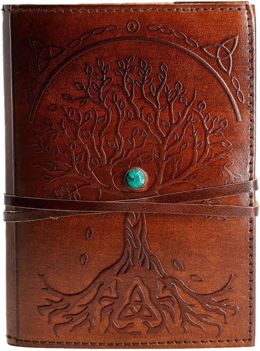 Leren notitieboek - Bruin - 7 x 5 cm - Handgemaakt Buffelleer - Voor Dames en Heren
