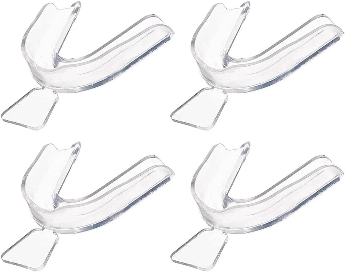 Set van 4 Doorzichtige Tanden Bleek Tray, Thermoplastische Mouldable Mondbeschermers voor Tandverzorging en Nachtgebruik voor Wittere Tanden