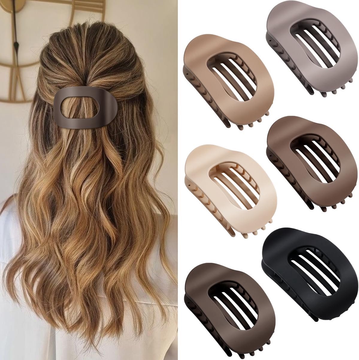 Haarspelden, Franse clip, antislip, zijdelingse haarclips voor dik en dun haar, sterke grip voor dagelijks gebruik, sport, autorijden, als haarsieraad (mat effen