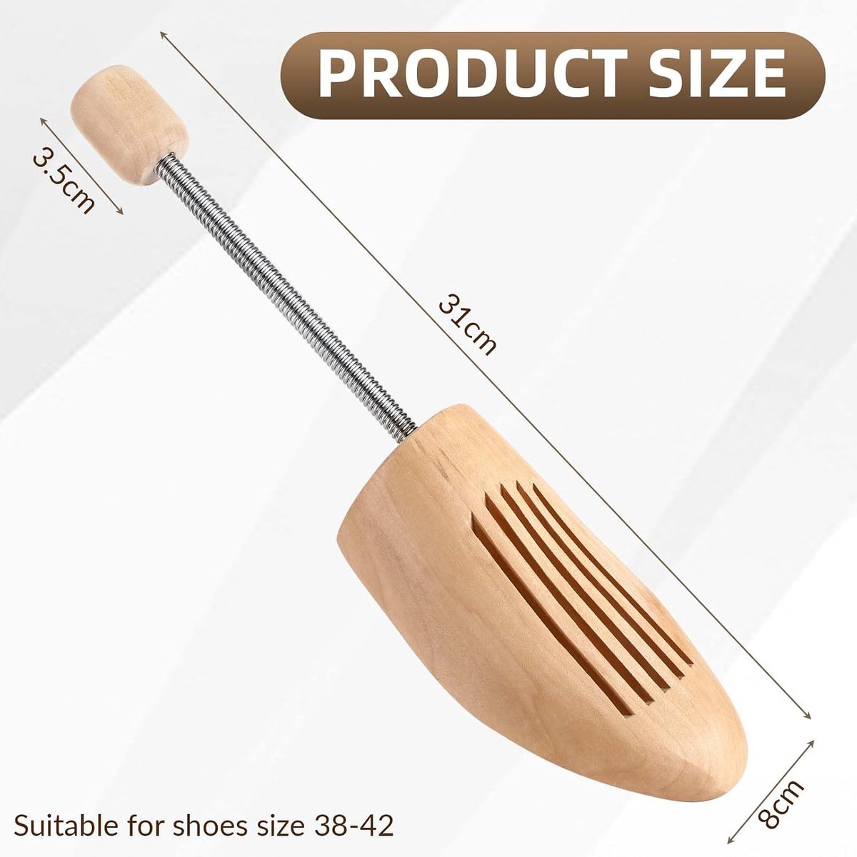 Schoenspanner hout, 2 PCS heren dames schoenspanner, schoenspanner, metalen schoenspanners, schoenspanners gemaakt van echt hout met metalen spiraalveer, ook geschikt voor laarzen of sneakers (39-41)