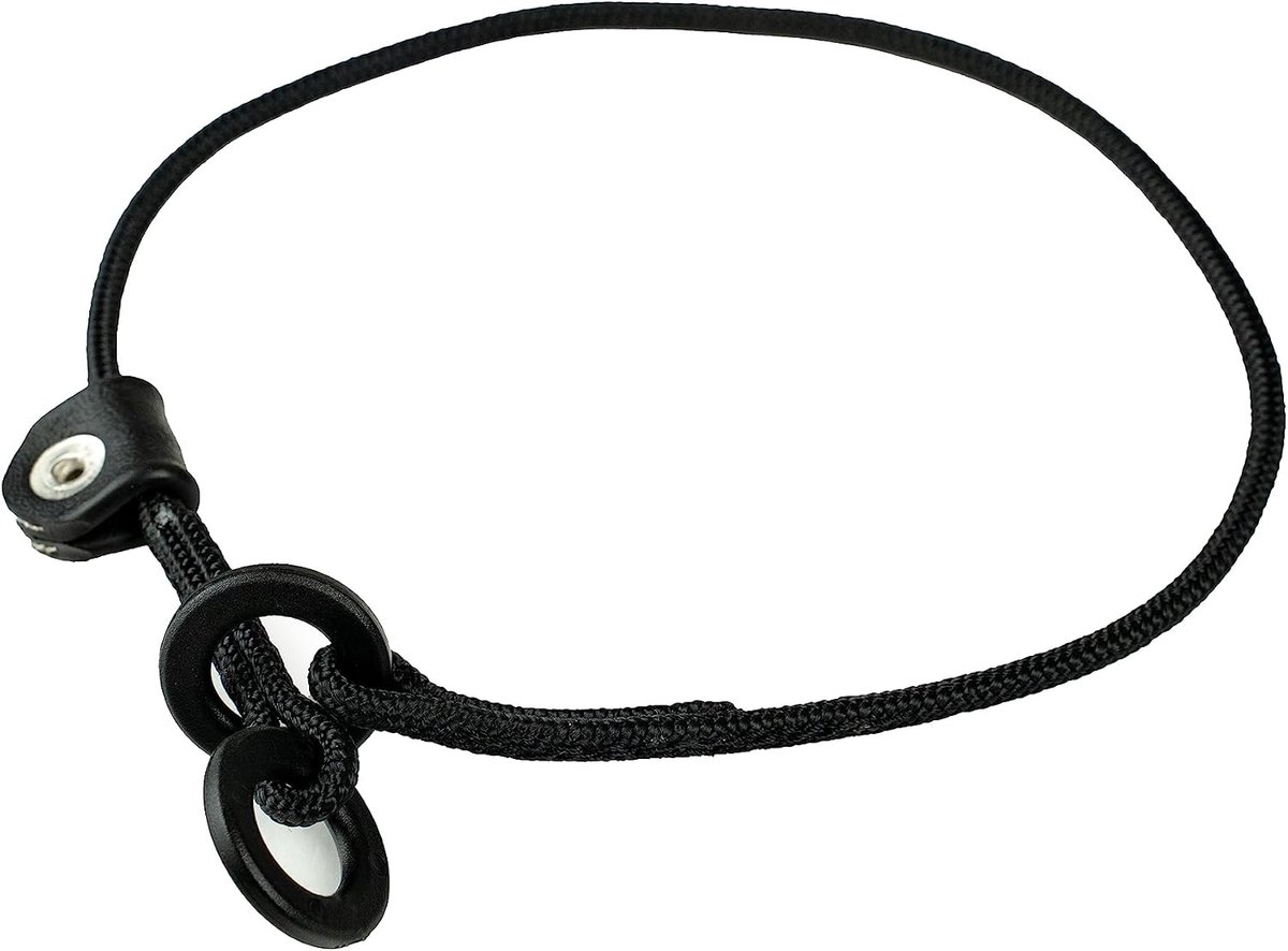 Contacthalsband met stop, grootte: 3,5 mm x 80 cm, zwart