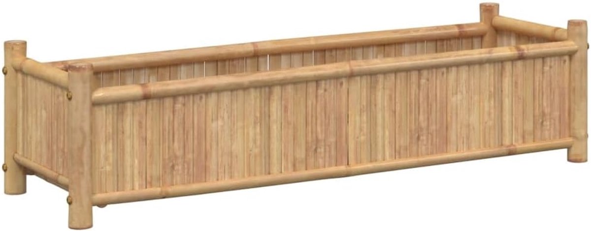 Plantenbak, bloembak, plantenbak, bloembak, plantenpot, bloempot, groentebed, 100 x 30 x 25 cm, bamboe