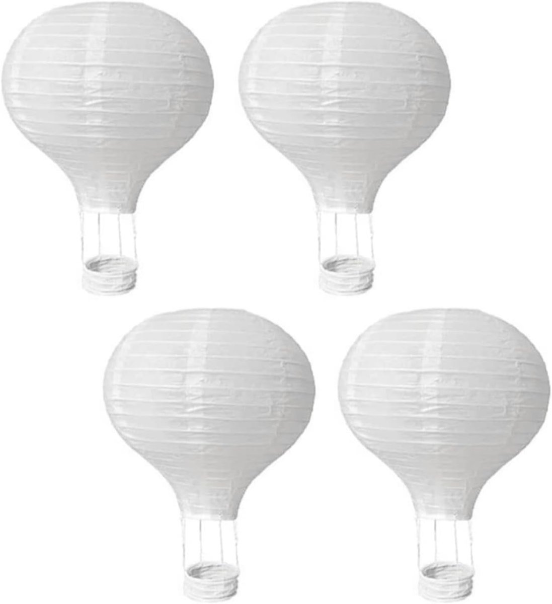 Papieren Lantaarns - Wit - 20 cm - Hoogwaardig Tissuepapier - Voor Decoratie en Feestjes