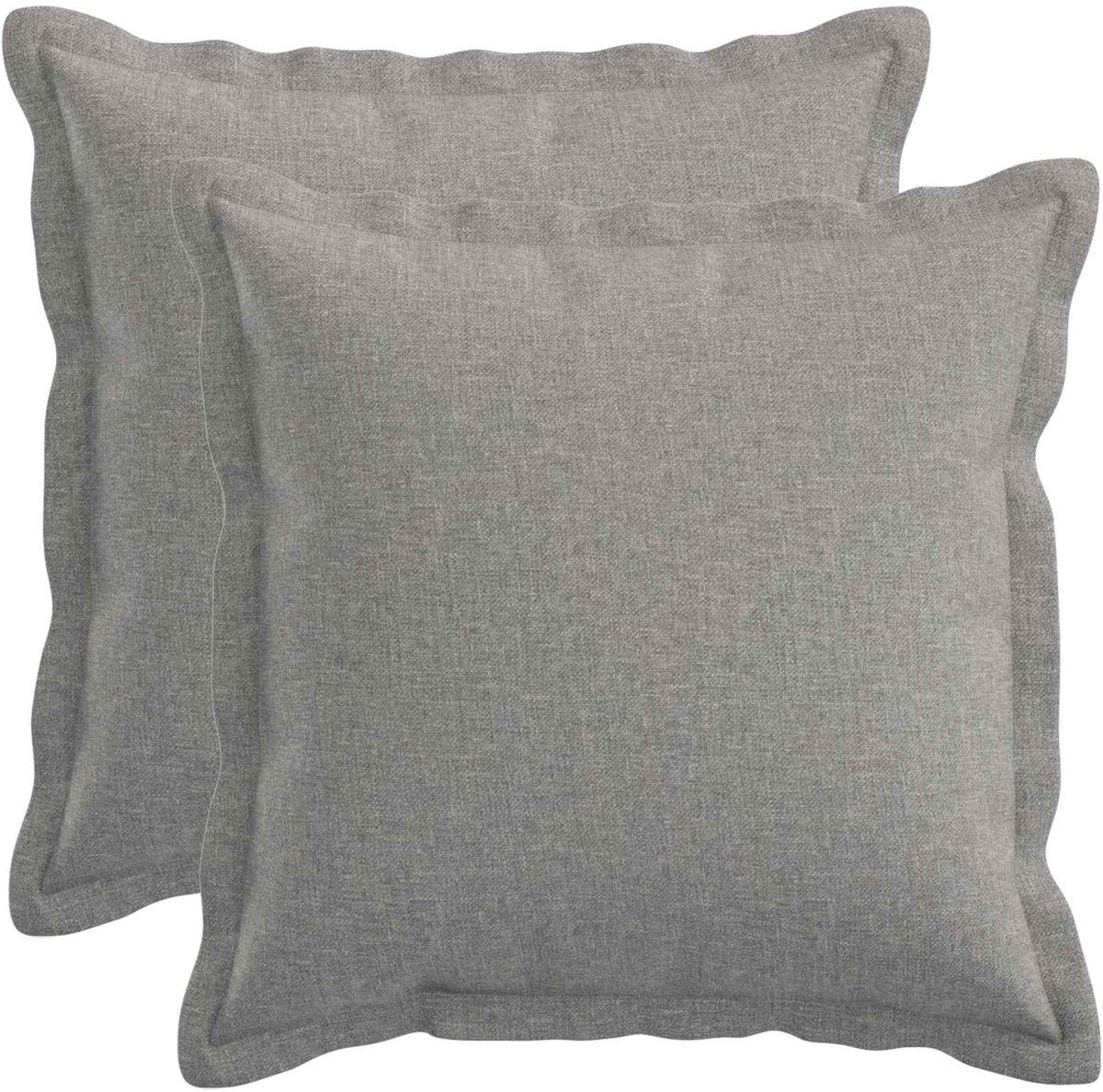 vidaXL Dekenkussen - 2 - st - HOUTEN - Wolkgrijs - 40 - x - 40 - cm - Faux - Linnen Wolkengrijs