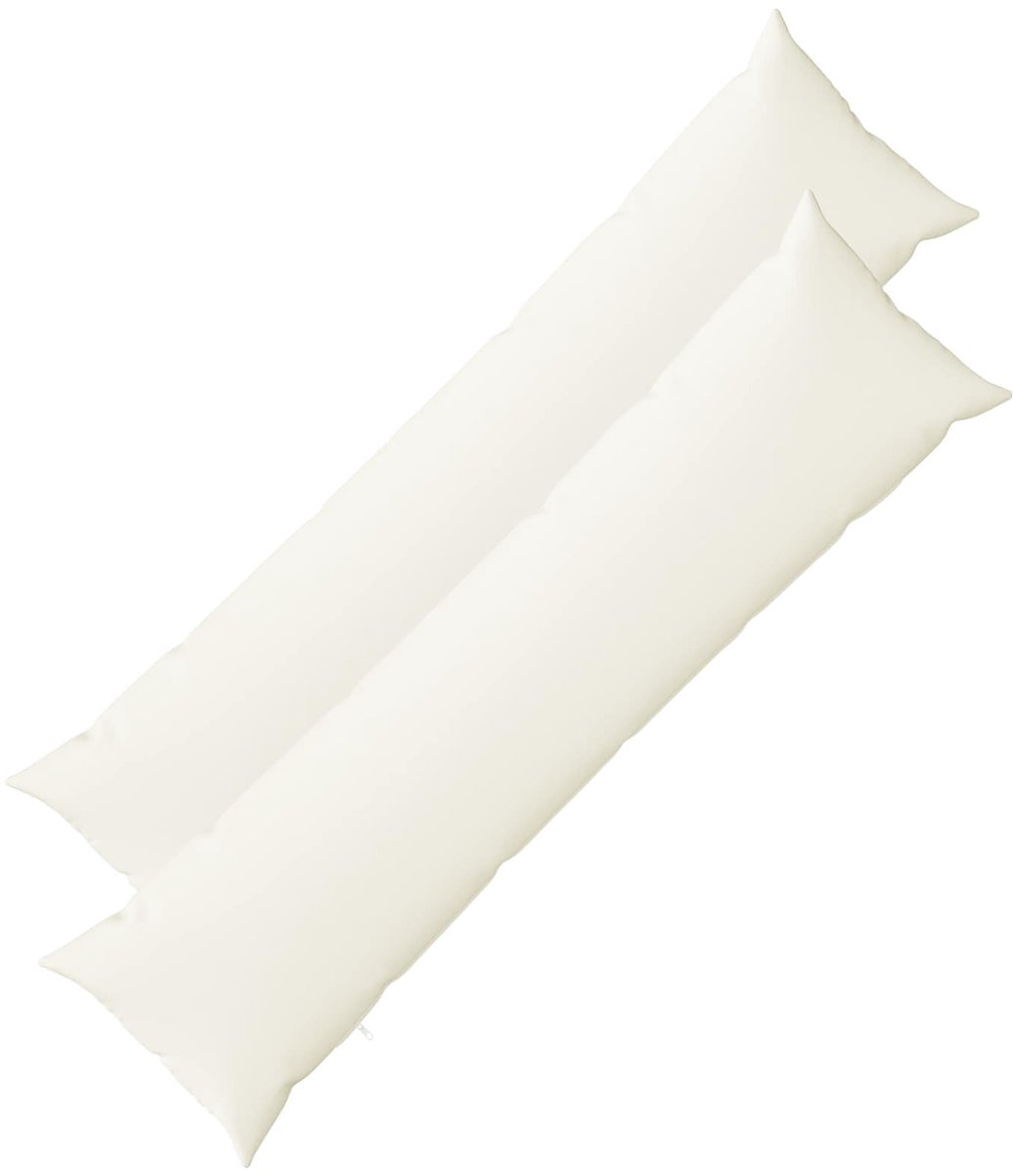 vidaXL Dekenkussen - 2 - st - HEERLEN - Wit - 40 - x - 145 - cm - Stof
