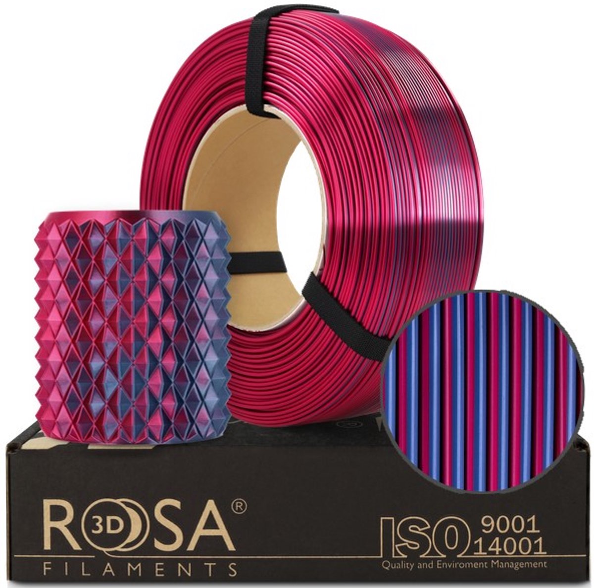 Rosa3D PLA Silk Midnight City 1,75 mm 1 kg Refill Filament