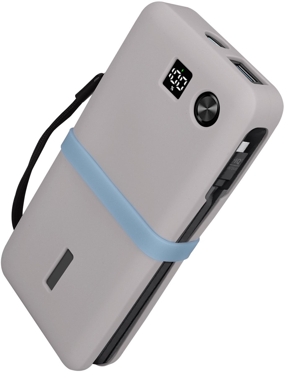 kwmobile Siliconen powerbank hoes voor Anker Powerbank 20000mAh 87W Max case - battery case - Powerbank beschermhoes in grijs