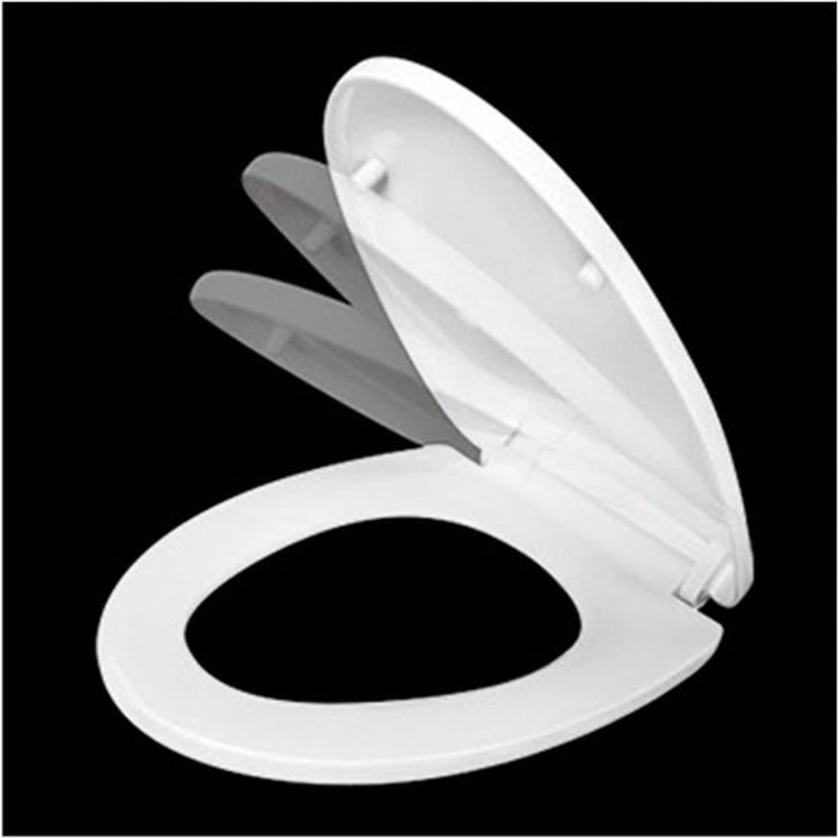 Toiletzitting WC-bril - Toiletdeksel - Stil sluitend - Automatische sluiting - Universeel - Wit