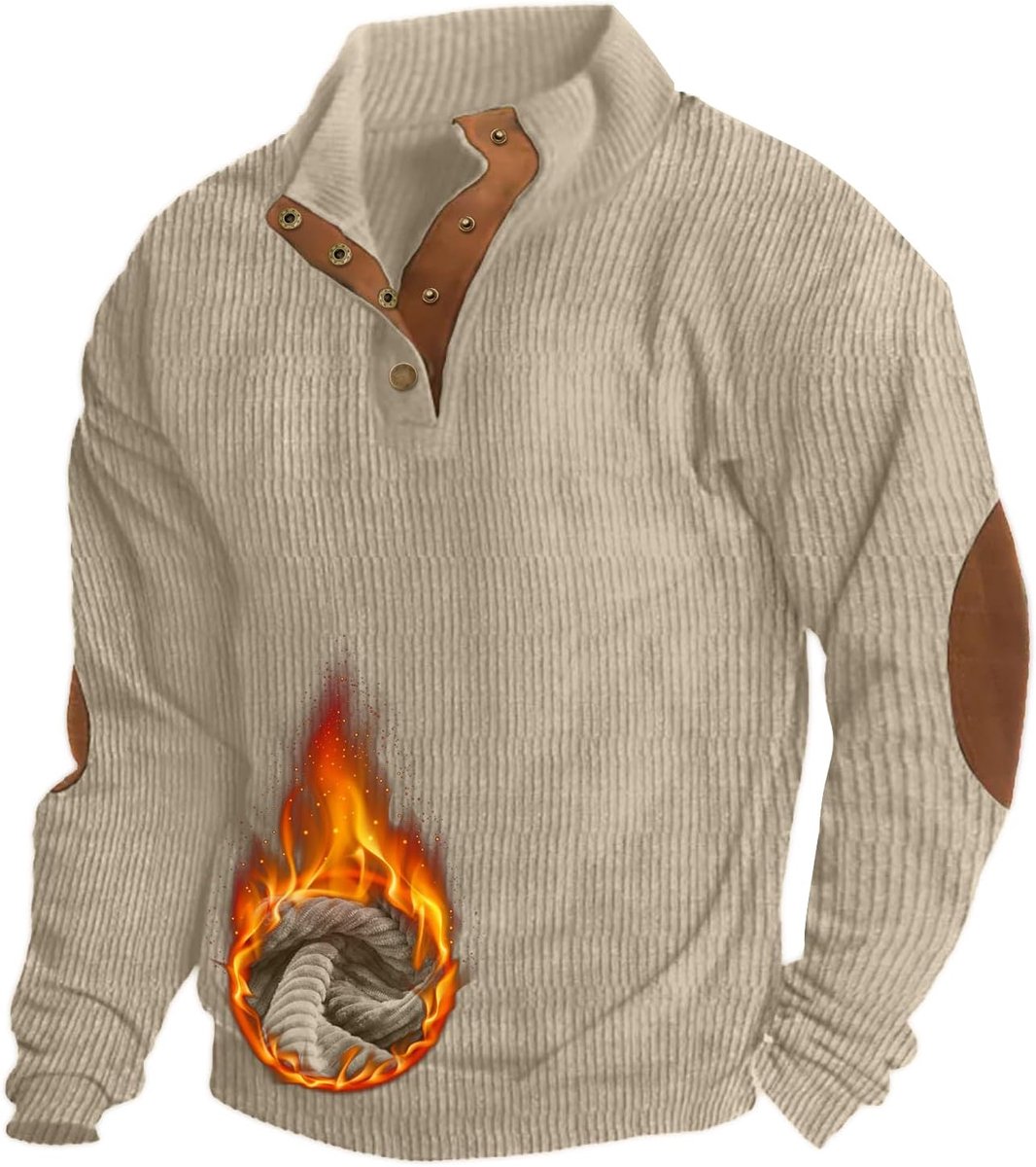 Sweatshirts Henley Neck Snap Knopen Stand Kraag Lange Mouw Winter Sweatshirt Tops