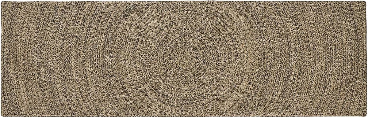 Tapijt van jute, 80 x 300 cm, natuurlijk en zwart,