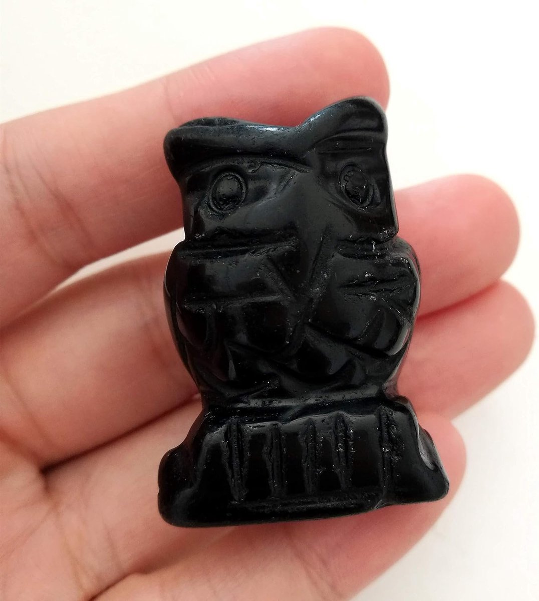 zwarte obsidiaan uilenkristallen en helende stenen figuren verzamelobjecten, 40 mm kantoordecoratie edelsteen
