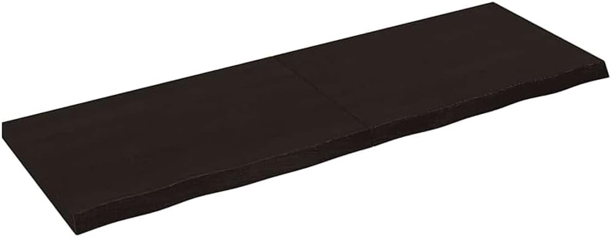 Eettafelblad, houten tafelblad, vervangingsplaat voor tafel, vervangend tafelblad, geschikt voor restaurant, hotel, café, eetkamer, donkerbruin, 180 x 60 x (2-6) cm, massief hout