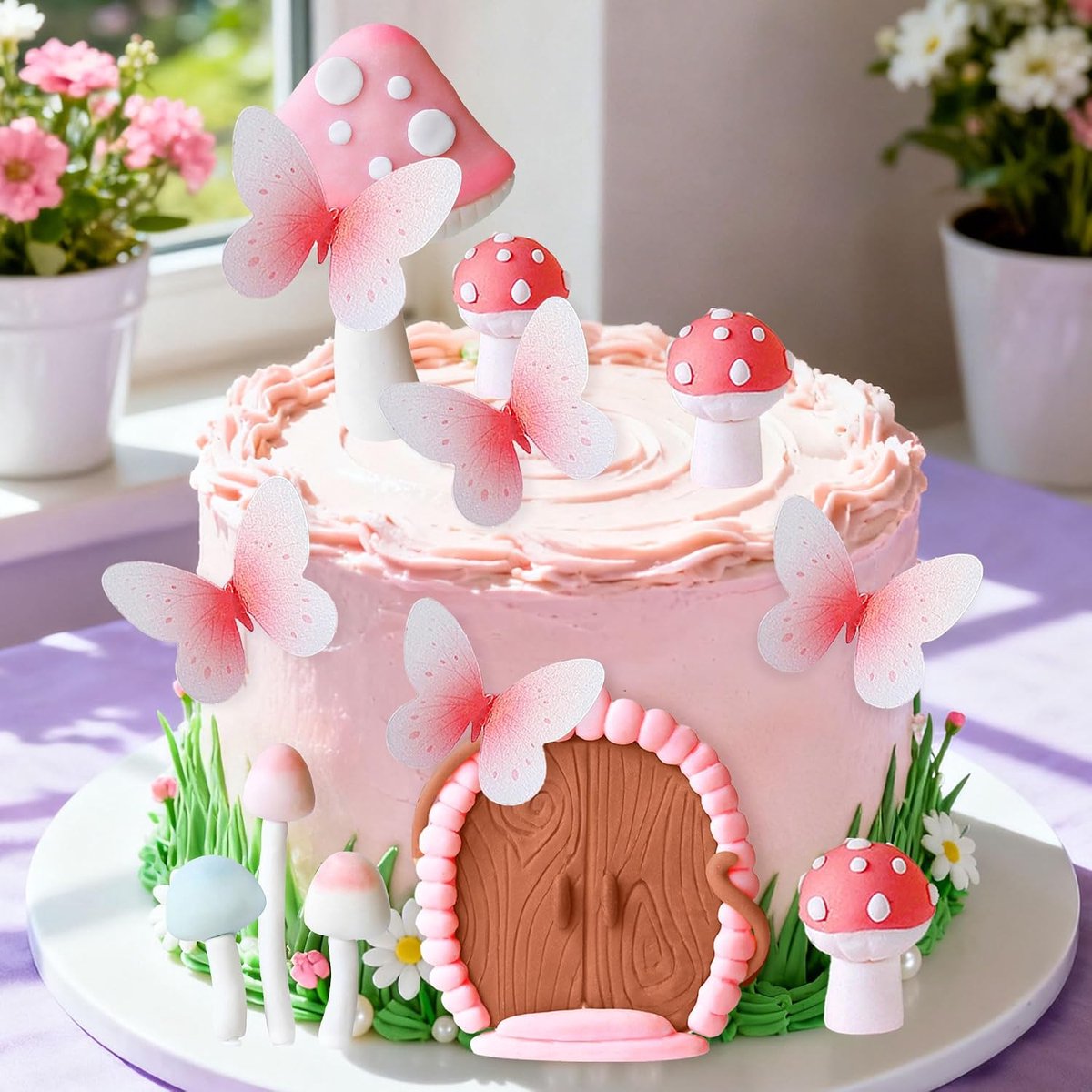 paddestoel taart decoratie bos bos taarttopper paddestoel vlinder decoratie