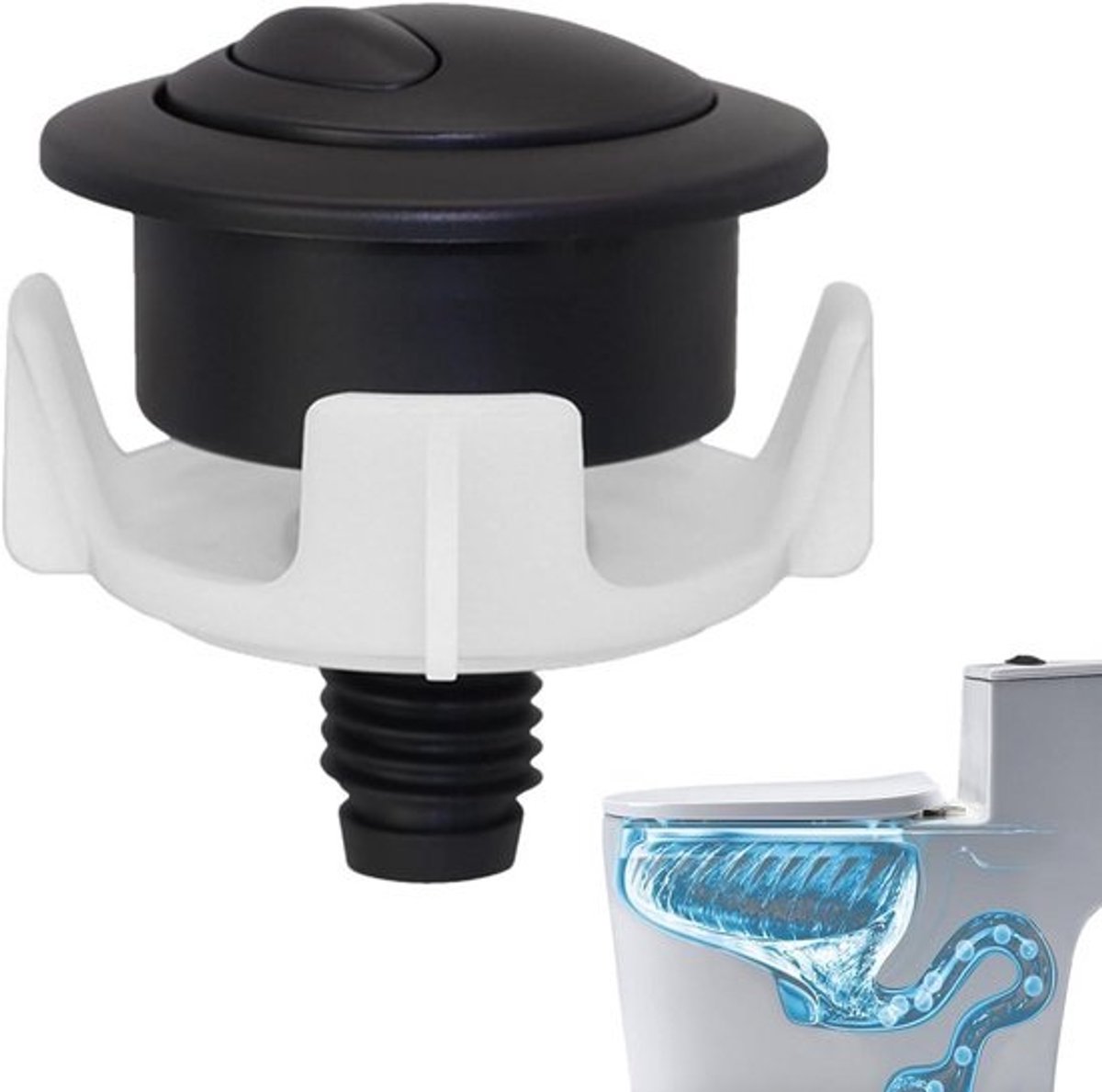 Toilet Knop - Spoelknop - Badkamer Reparatie - Tweestromen Systeem - 4.8x5.4 cm