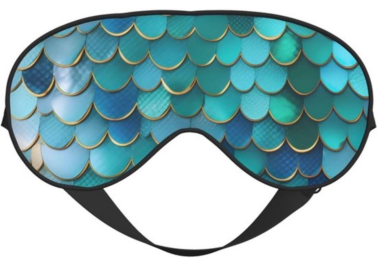 Oogmasker Zeemeermin - Slaapmasker Verduisterend - Betere Slaap - Zachte Ademende Stof - 21 x 10 cm - Meerkleurig