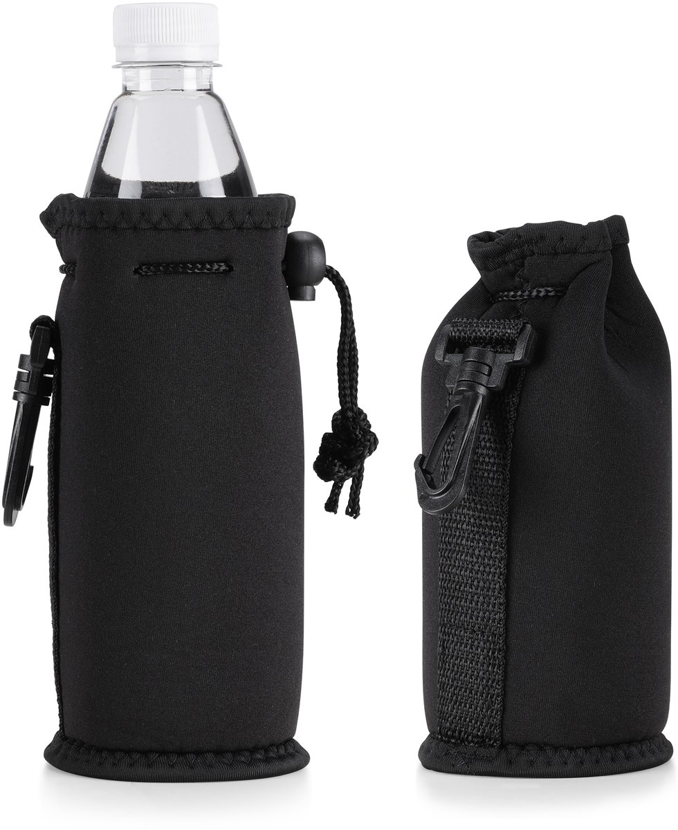 kwmobile 2x flessenkoeler - Koeltas voor flessen - Voor 500 ml flesjes bier en frisdrank - Koeler gemaakt van geïsoleerd neopreen in zwart