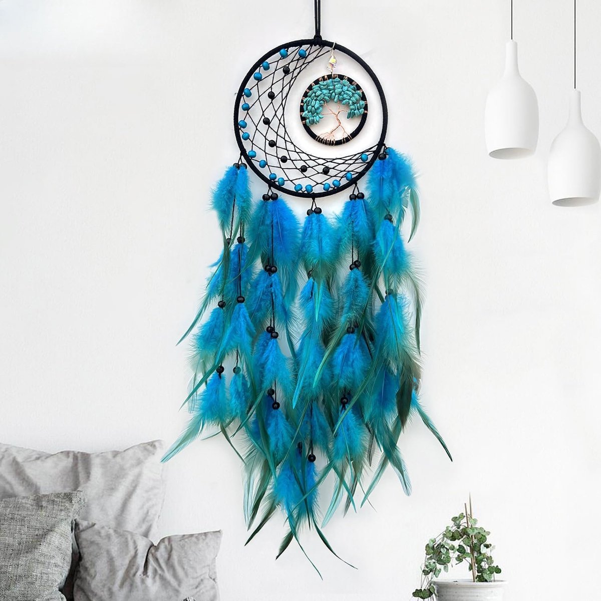 1/2 stuks kleurrijke veren droomragers, handgemaakte boom voor liffe droomlezer, bohemien wanddecoratie, voor thuis, slaapkamer, slaapzaal, bruiloft