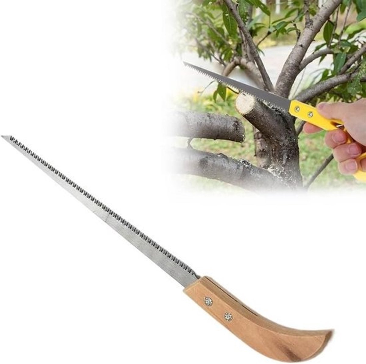 Draagbare handzaag 20cm – SK-mangaanstaal, compact ontwerp voor tuinieren, kamperen en outdoor